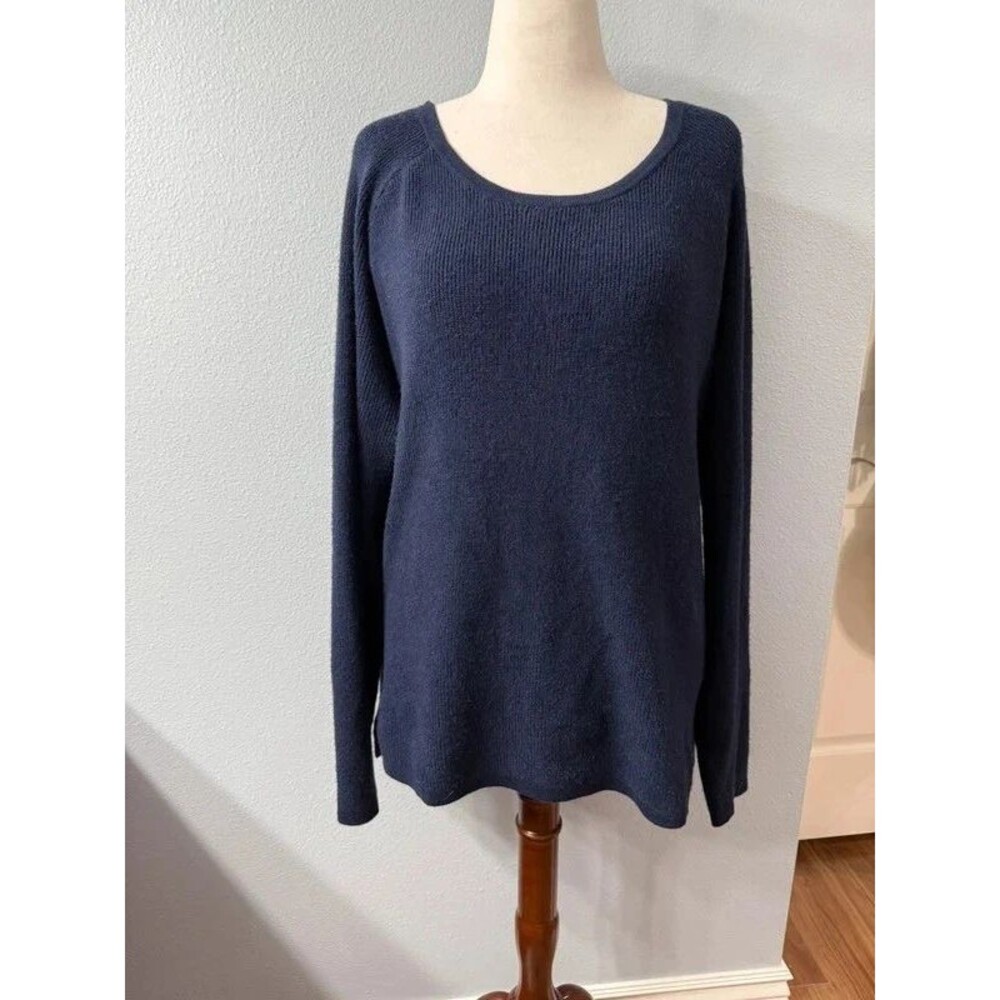 Theo & Spence Navy Oversized Relaxed Knit Sweater Size L